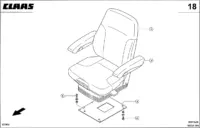 Сидение (grammer). Сиденье. Кабина / площадка водителя. Запчасти для комбайнов mega 370-360 № машины 84600011 - 84699999