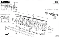 Молотильный барабан. аппарат. Запчасти для комбайнов mega 370-360 № машины 84600011 - 84699999. Схема 1