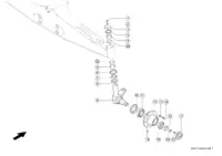 Поворотная цапфа. Управляемый мост. Ходовая часть. Запчасти для комбайнов tucano 320 № машины l0200011 - l0299999. Схема 1