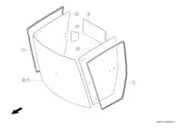 Стекла / уплотнение стекол. Кабина. Запчасти для комбайнов tucano 320 № машины l0200011 - l0299999