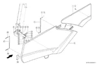 Боковые заслонки. Облицовка / кожухи. Навесные детали пневматика. Запчасти для комбайнов tucano 430-420 № машины c2200011 - c2299999