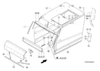 Капот соломоукладчика. Запчасти для комбайнов tucano 450-440 № машины c3200011 - c3299999. Схема 1