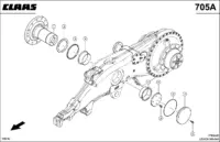 Резиновая полугусеница; подшипники. Запчасти для комбайнов lexion 560-540 № машины 58400011 - 58499999. Схема 1