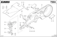 Резиновая полугусеница; рама. Запчасти для комбайнов lexion 560-540 № машины 58400011 - 58499999. Схема 1