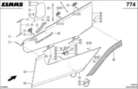 Боковое капотирование, прав.; Больш. Кр. Запчасти для комбайнов lexion 560-540 № машины 58400011 - 58499999