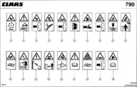 Наклейки, предупреждающие знаки. Запчасти для комбайнов lexion 560-540 № машины 58400011 - 58499999