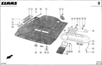 Кабина, крыша. Запчасти для комбайнов mega 350 № машины 83500011 - 83599999. Схема 3