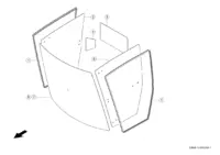 Стекла / уплотнение стекол. Запчасти для комбайнов tucano 450-440 № машины l3500011 - l3599999
