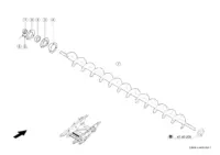 Шнек сходового продукта. Запчасти для комбайнов tucano 450-440 № машины l3500011 - l3599999
