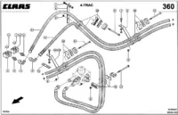 Гидропроводы, привод движения, 4-trac. Гидравлические линии. Гидравлика. Запчасти для комбайнов mega 350 № машины 83600011 - 83699999
