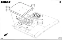 Кабина, крыша. Кабина / площадка водителя. Запчасти для комбайнов mega 350 № машины 83600011 - 83699999. Схема 2