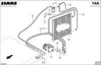 Кондиционер. Кабина / площадка водителя. Запчасти для комбайнов mega 370-360 № машины 84600011 - 84699999. Схема 3