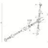 Привод моста, гидравлический двигатель. Управляемый ведущий мост сзади. Ходовая часть. Запчасти для комбайнов tucano 430-420 № машины c2200011 - c2299999