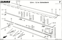 Пальцевый брус. Запчасти для жатки c900-c300 mega / medion do № машины 70202000 - 70299999