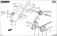 Привод молотилки. Запчасти для комбайнов lexion 560-540 № машины 58400011 - 58499999