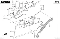 Боковое капотирование, прав.; Больш. Кр. Запчасти для комбайнов lexion 560-540 № машины 58400011 - 58499999