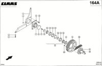 Регулируемый привод барабана. Запчасти для комбайнов mega 350 № машины 83600011 - 83699999. Схема 3