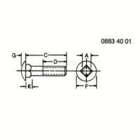 Болт М12х45 DIN 603 8.8 zn 03M7201 Аналог Польша 133 201