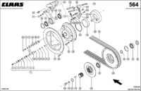 Муфта привода жатки. Запчасти для комбайнов lexion 560-540 № машины 58400011 - 58499999. Схема 1 — изображение 3