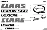 Наклейки. Запчасти для комбайнов lexion 560-540 № машины 58400011 - 58499999. Схема 2 — изображение 3