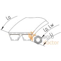 Ремень 2НВ Lw=3220 Z51707 (Z51707.27)/5542690/Z38700 Gates (0323282) Аналог Польша 143 250 — изображение 2