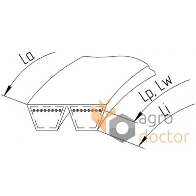 Ремень 2НВ L=3220 Z51707/5542690/Z38700 Tagex Аналог Германия 119 097